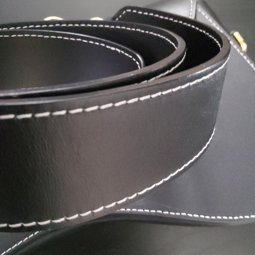 Elleme Black White Contrast Topstitch Bag - Picture 5 of 9